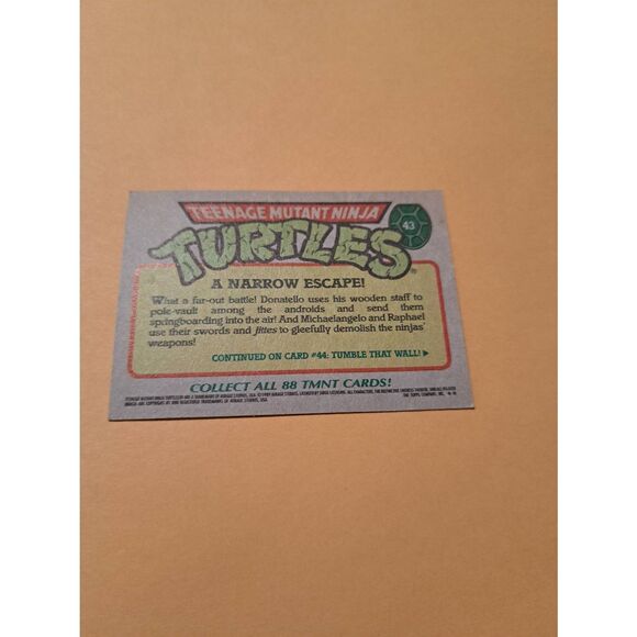 1989 Topps TMNT Trading Card 43 Teenage Mutant Ninja Turtles - Picture 2 of 2
